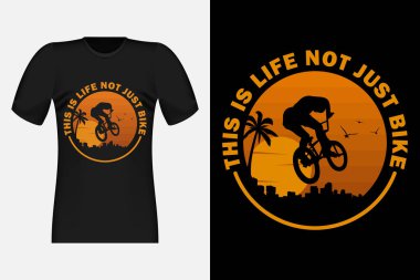 Bu sadece Bisiklet Silueti Eski Tişört Tasarımı değil.