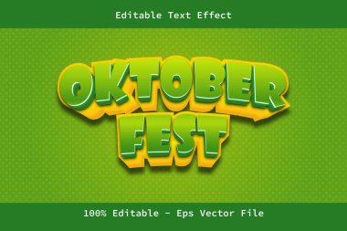 Ekim Festivali Çizgi Film Biçimi Düzenlenebilir Metin Efekti