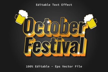 Ekim Festivali Modern Düzenlenebilir Metin Efekti