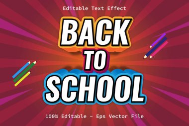 Modern Biçim Düzenlenebilir Metin Efekti ile Okula Dönüş