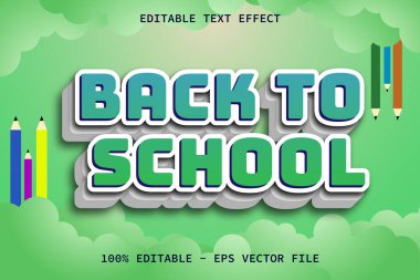 Modern Biçim Düzenlenebilir Metin Efekti ile Okula Dönüş