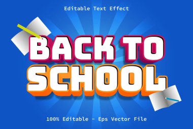 Modern Biçim Düzenlenebilir Metin Efekti ile Okula Dönüş