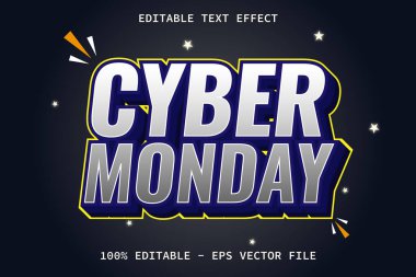 Modern Biçim Düzenlenebilir Metin Efekti ile Siber Pazartesi