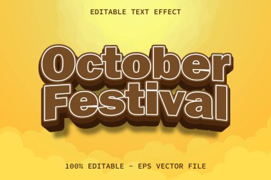 Ekim Festivali Çizgi Film Biçimi Düzenlenebilir Metin Efekti