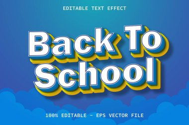 Modern Çizgi Film Biçimi Düzenlenebilir Metin Efekti ile Okula Dönüş