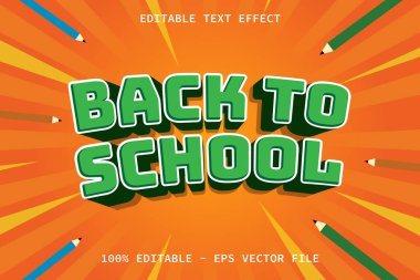 Modern Biçim Düzenlenebilir Metin Efekti ile Okula Dönüş