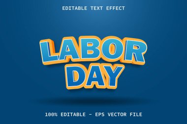 Çizgi film Biçimi Düzenlenebilir Metin Efekti ile İşçi Günü