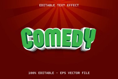 Çizgi Film Biçimi Düzenlenebilir Metin Efekti ile Komedi