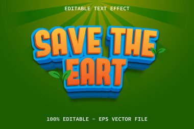 Dünyayı Çizgi Film Biçimi Düzenlenebilir Metin Efekti ile Kaydet