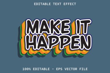 Çizgi film Biçimi Düzenlenebilir Metin Efekti ile Oluştur