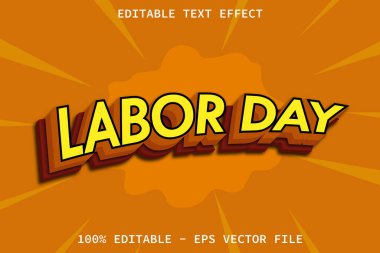 Modern Çizgi Roman Biçimi Düzenlenebilir Metin Efekti ile İşçi Bayramı