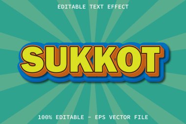 Sukkot Çizgi Film Biçimi Düzenlenebilir Metin Efekti