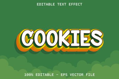 Çizgi film Kabartma Biçimli Kurabiyeler Düzenlenebilir Metin Efekti