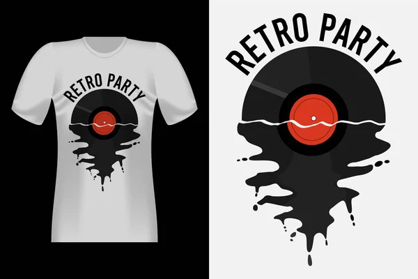 Retro Parti Çizimi Klasik Tişört Tasarımı — Stok Vektör
