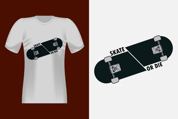 Skate Die Vintage Projekt Koszulki — Wektor stockowy