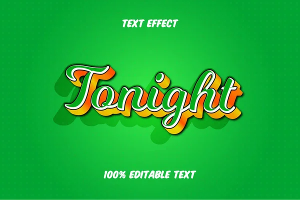 Bewerkbaar Teksteffect Vanavond — Stockvector