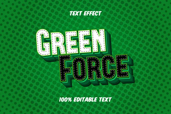 Grüne Kraft Editierbarer Text Effekt — Stockvektor