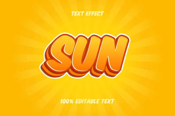 Efekt Tekstowy Edytowalny Słońca — Wektor stockowy