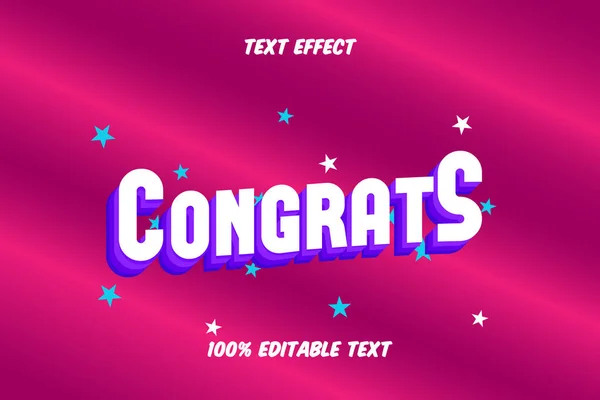 Félicitations Effet Texte Modifiable — Image vectorielle
