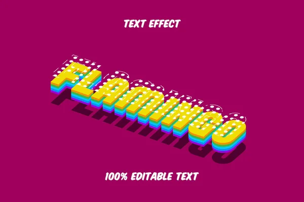 Flamingo Bewerkbaar Tekst Effect — Stockvector