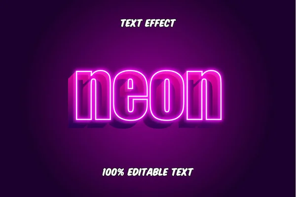 Neon Editierbarer Texteffekt — Stockvektor