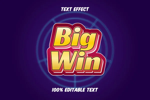 Efecto Texto Editable Moderno Big Win — Vector de stock