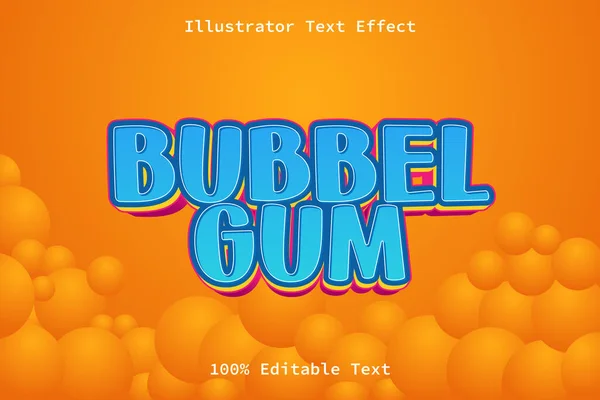 Bubble Gum Mit Modernem Cartoon Stil Editierbarer Texteffekt — Stockvektor