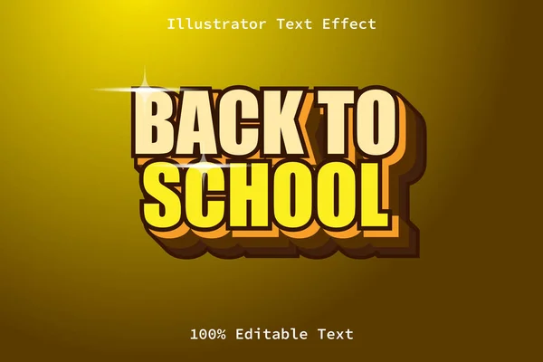 Zurück Die Schule Mit Modernem Spielstil Editierbarer Texteffekt — Stockvektor