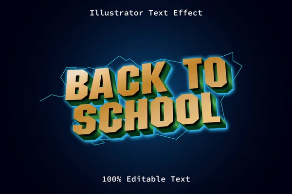 返回到具有现代游戏风格可编辑文本效果的学校 — 图库矢量图片