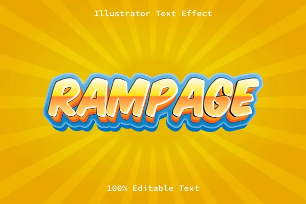 Rampage Com Efeito Texto Editável Estilo Dos Desenhos Animados —  Vetores de Stock