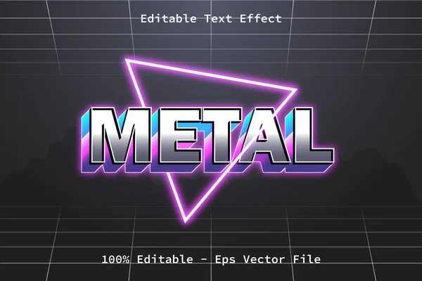 Metal Com Efeito Texto Editável Estilo Retro Moderno — Vetor de Stock