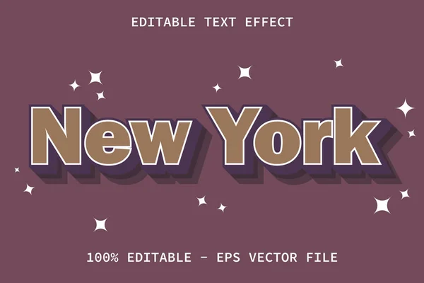 New York Mit Editierbarem Texteffekt Vintage Stil — Stockvektor