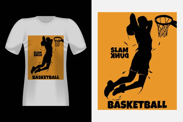Slam Dunk Basketball Player Vintage Shirt Design — Stock Vector