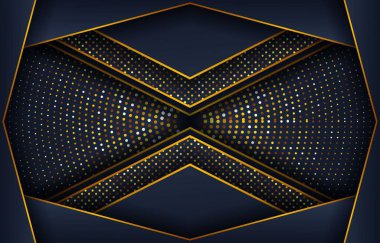 Lüks altın ve mavi gradyan arka plan tasarımı