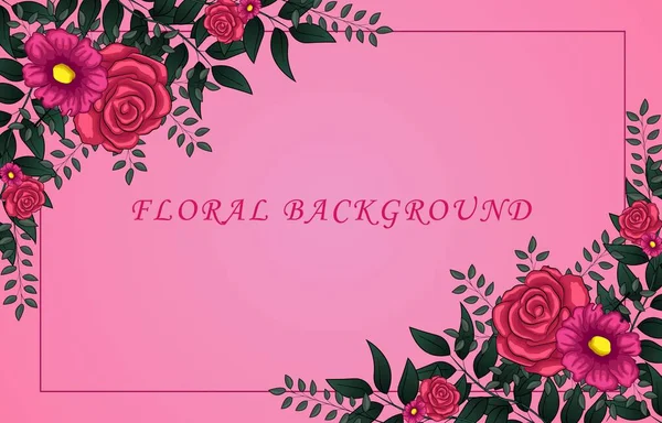 Квітковий Рожевий Дизайн Фону — стоковий вектор