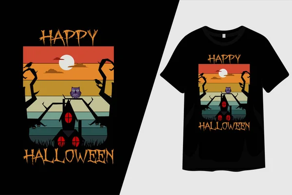 Mutlu Cadılar Bayramı Tişört Tasarımı — Stok Vektör