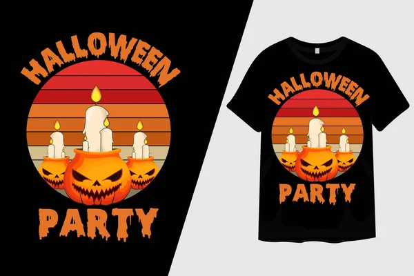 Halloween Festa Abóbora Shirt Design — Vetor de Stock