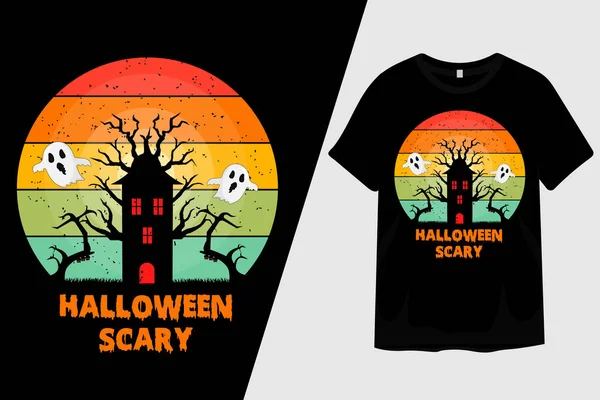 Halloween Effrayant Shirt Design — Image vectorielle