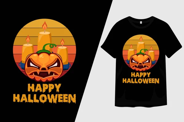 Joyeux Halloween Avec Citrouille Shirt Design — Image vectorielle
