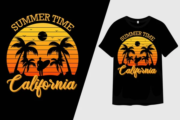 Heure Été Californie Shirt Design — Image vectorielle