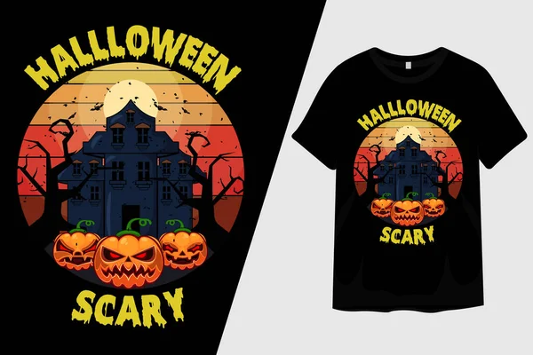 Halloween Scary Pumpkin Shirt Design — Stock Vector