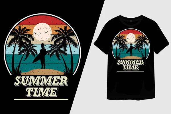 Hora Verão Shirt Design —  Vetores de Stock
