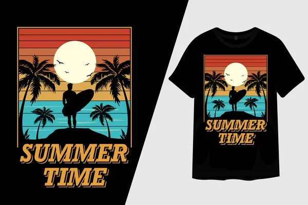 Summer Time Shirt Design — 스톡 벡터