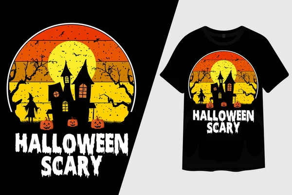 Halloween Nuit Effrayant Shirt Design — Image vectorielle