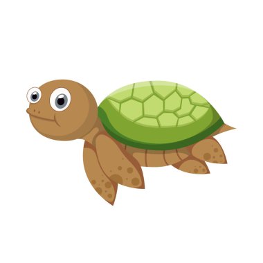 Şirin Deniz Kaplumbağası Çizgi Film Çizimi