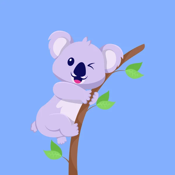 Cute Baby Koala Cartoon Vector Illustration — Stock Vector