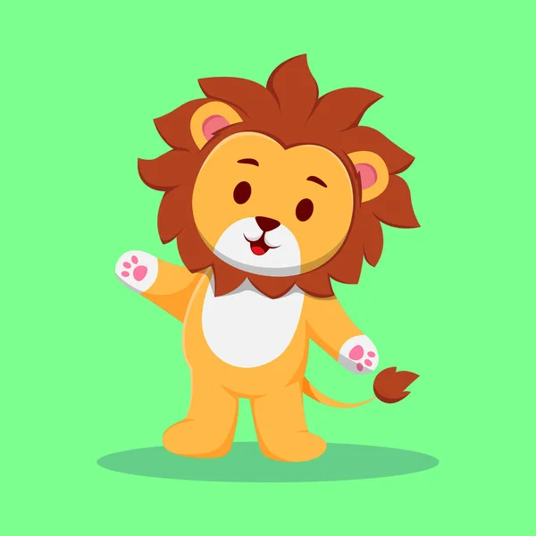 Niedliche Zeichentrickfigur Lion Illustration — Stockvektor
