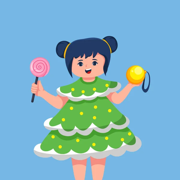 Cute Girl Candy Ilustracji Znaków Lampy — Wektor stockowy