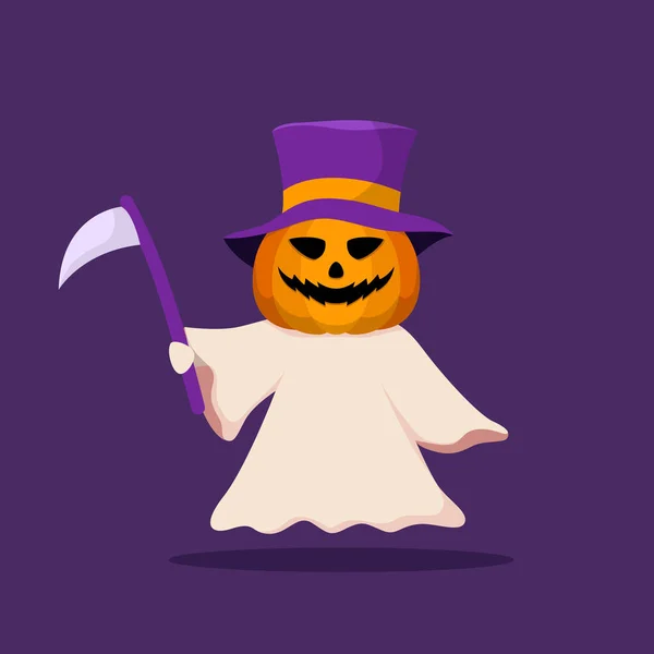 Glad Halloween Trick Eller Behandla Karaktär Design Illustration — Stock vektor