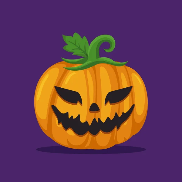 Scary Pumpkin Halloween Vector Illustration — Stock Vector